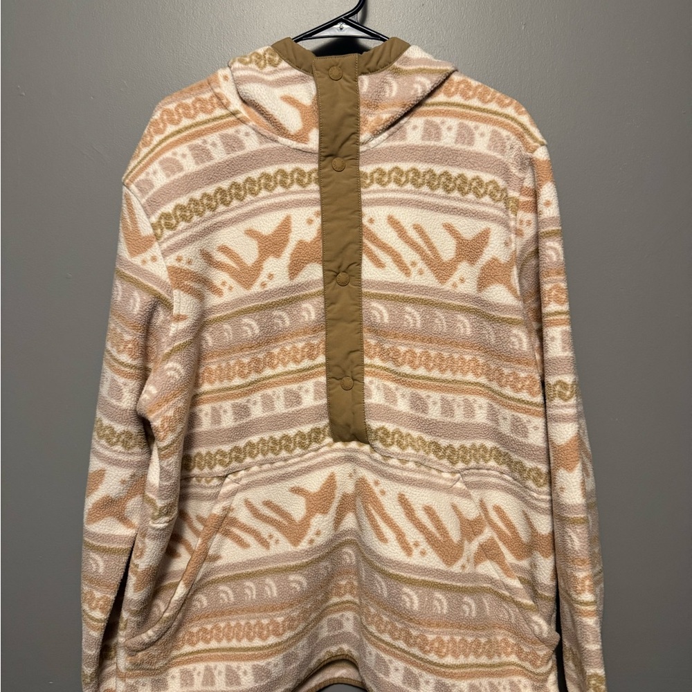 The North Face Beige and Brown Patterned Fleece Sweater